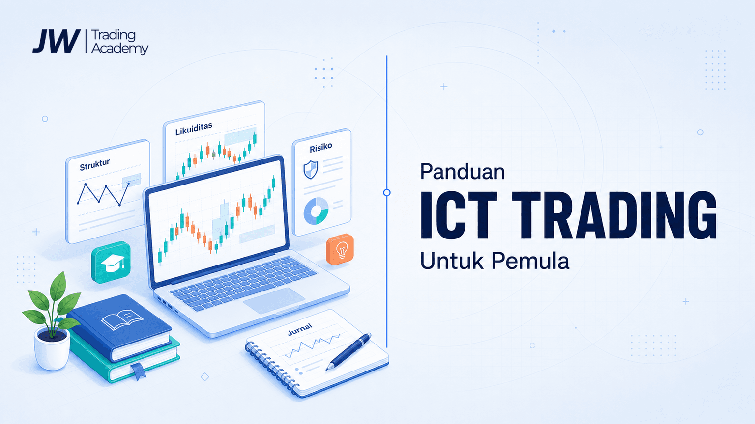 Ilustrasi edukasi ICT trading untuk pemula